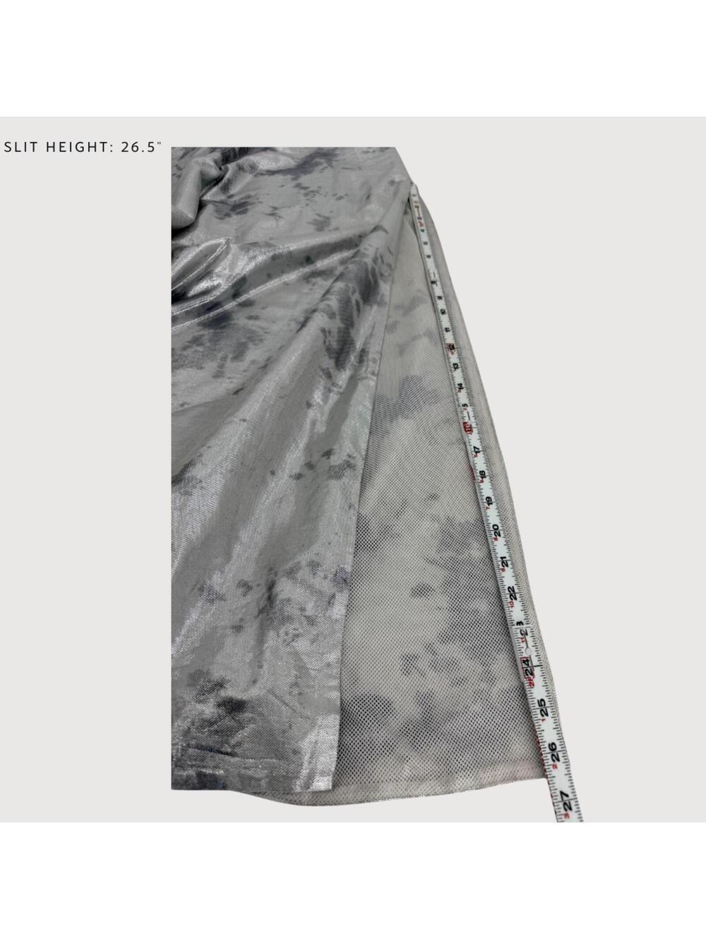 Norblack Norwhite Metallic Slip Dress Silver M - Picture 8 of 9